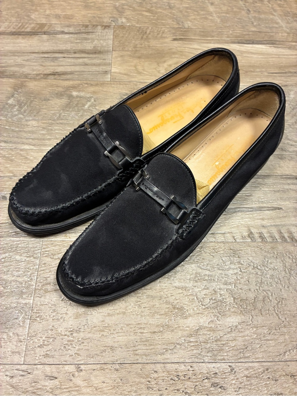 Salvatore Ferragamo Sport VTG Leather Canvas Loafers - Picture 3 of 12